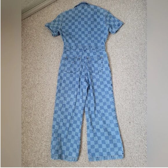 Anthropologie Ragged Jeans Denim Blue Washed Jumpsuit size L - Picture 5 of 7